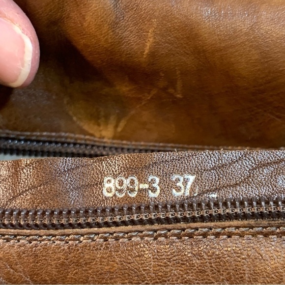 Socofy Distressed Brown Leather Boots with Green Leather 3-D Flower - Size 6 37 - Picture 8 of 14